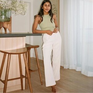 Reiss cream drawstring pants for women